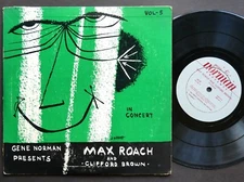 CLIFFORD BROWN MAX ROACH In Concert 10" LP Gene Norman No. 5 US 1955 DG MONO
