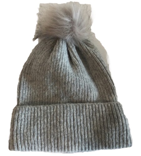 Damen Primark gestrickte graue Wackelmütze Einheitsgröße für alle - Bild 2 von 3