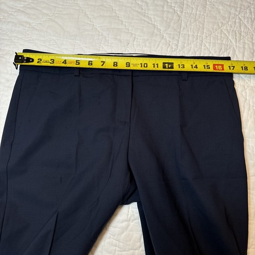 Theory Womens Size 10 Navy Blue Wide Leg Trouser Dress Pant Wool *flawed* - Picture 8 of 15