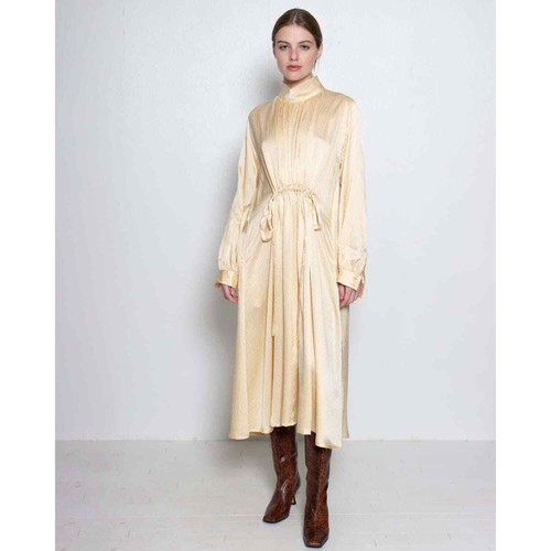 Rachel Comey Hammered Silk Hanley Maxi Dress Cream Adjustable Waist Size 0 BN - Picture 15 of 20
