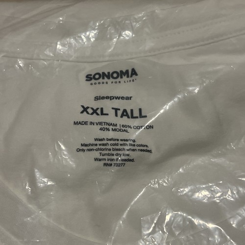 Sonoma Big & Tall Super Soft Sleep Tee, Modern White, Size XXL - Picture 3 of 5