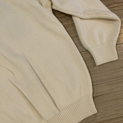 Vintage L.L. Bean Sweater Cardigan Mens L Ivory 100% Cotton Cable Knit USA  EUC - Picture 13 of 17