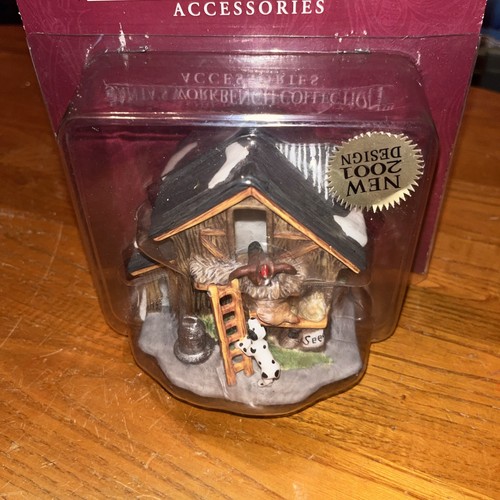 Figura de resina de banco de trabajo de Papá Noel gallina en caja original vintage 2001 - Imagen 2 de 7