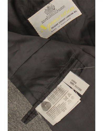 AQUASCUTUM Mens Overcoat UK 38 Medium Grey Virgin Wool AW15 - Picture 5 of 5