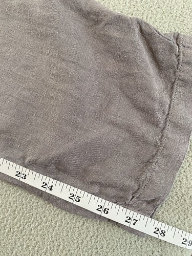 SAHARA TROUSERS SZ SMALL WOMENS GREY 100% LINEN HIGH ELASTIC WAIST PULL ON - 第 10/12 張圖片
