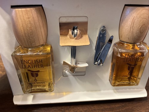 New ENGLISH LEATHER Cologne, After Shave + Trim Nail Set Vintage - Picture 2 of 6