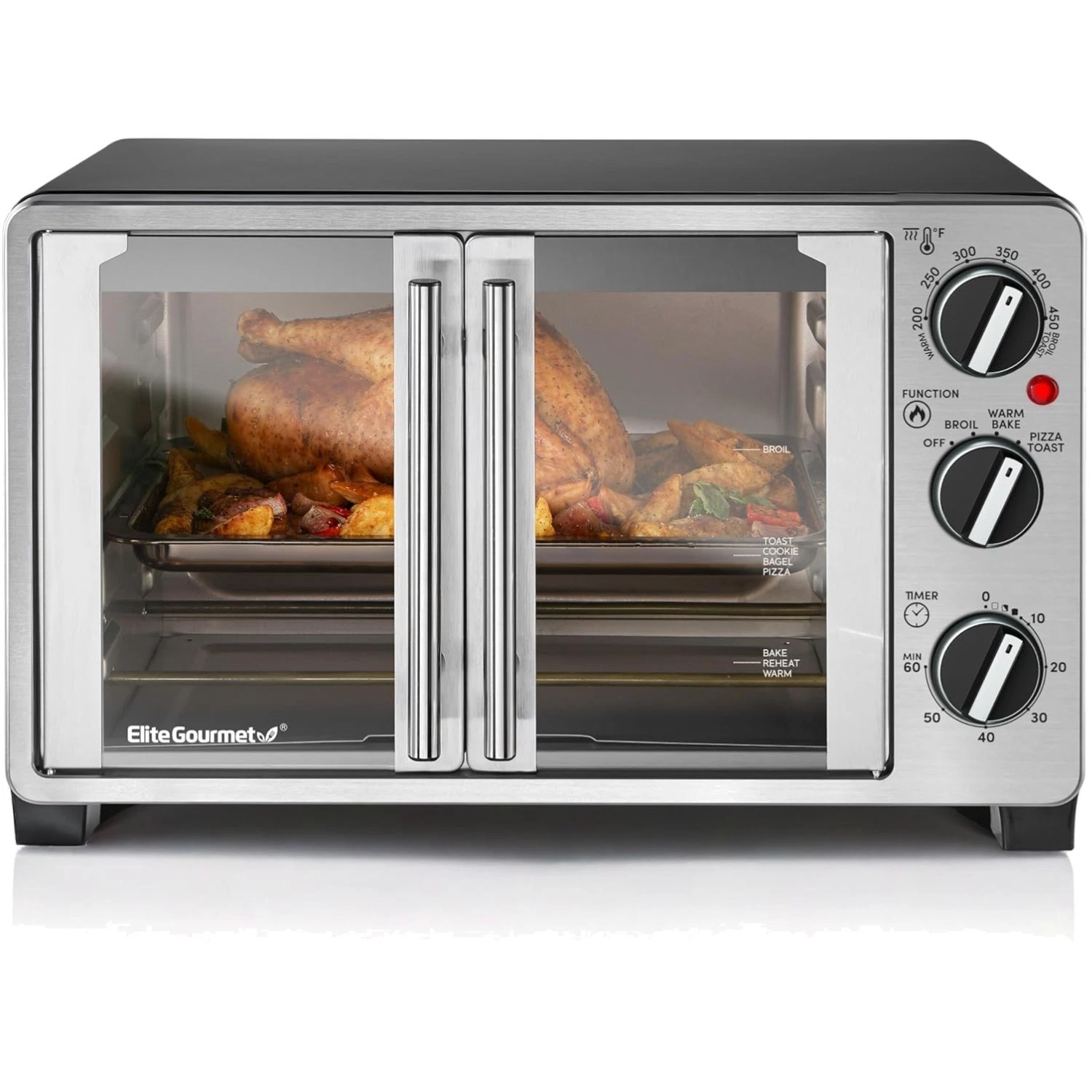 Elegant 1500W Countertop Toaster Oven with French Doors - Perfect for Baking
Opens in a new window o