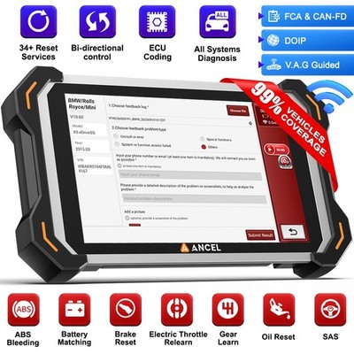 ANCEL DS600 Elite ECU Key Programming Bidirectional OBD2 Scanner FCA AutoAuth