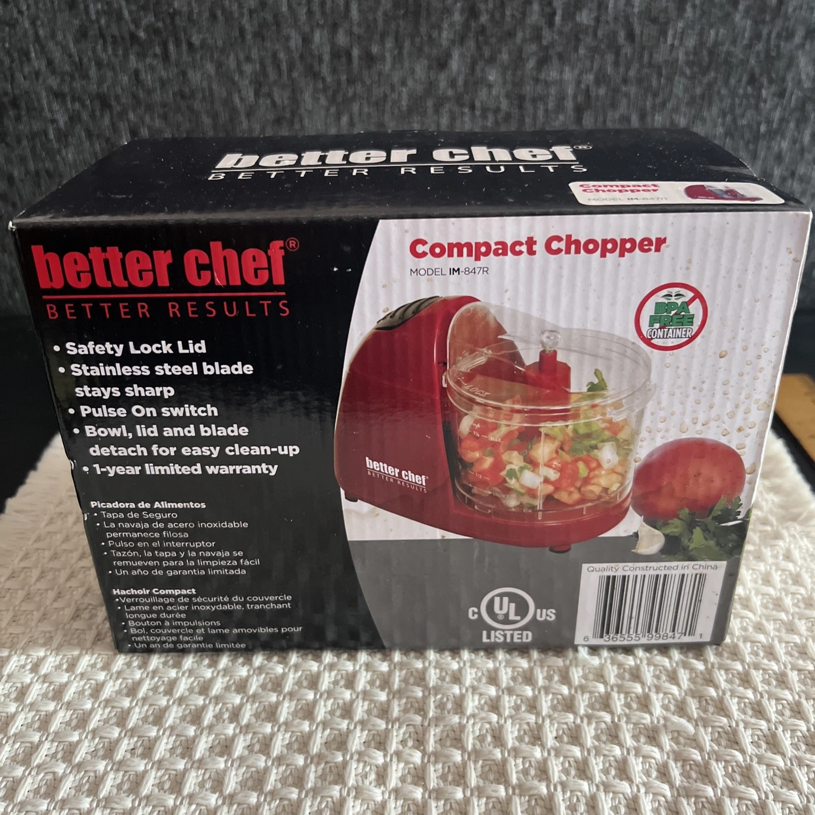 Better Chef Compact Food Chopper IM-847R Electric Mini Processor New Box
Opens in a new window or ta