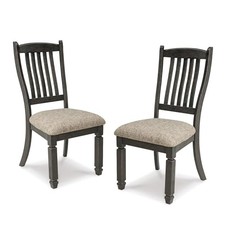 Tyler Creek Upholstered Dining Chairs with Antique Black Finish, Comfortable & S