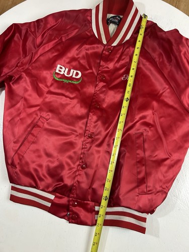 Vintage Red Varsity Budweiser Bomber Jacket Made in USA Men’s Size XL - Picture 9 of 9