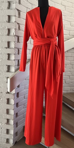 Vintage 70s Halston IV Dorian Jumpsuit Sash Tie