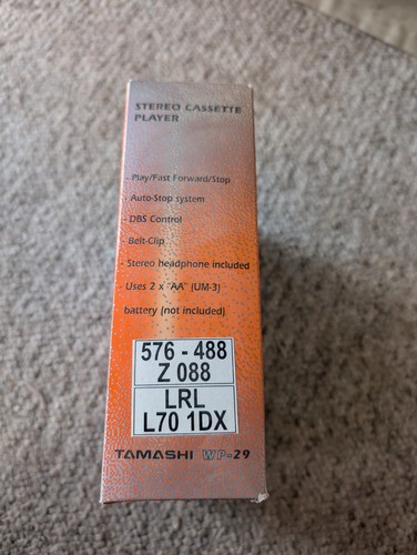 Tamashi Wp-29 Personal Cassette Player Stereo Walkman Style New Sealed In Box - Picture 4 of 4