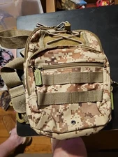 Tactical East West Backpack Outdoor Hiking Molle Sling Chest Pack Shoulder Bag 