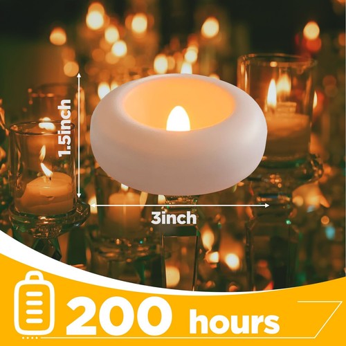 Flameless LED Floating Candles 3”Floating Battery Operated Candles24 Pack War... - Picture 2 of 8