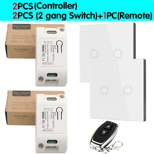 Interrupteur Led tattile sans fil pour maison intelligente, 86x86, télécommande - Foto 16 di 25