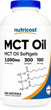 Nutricost MCT Oil Softgels 1000mg, 300 Softgels - Great for Keto Diet