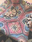 Vintage Handmade Boho Crochet Afghan Blanket Throw  Glorious Colors unfinished?