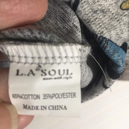 L.A Soul Novelty Cat Print Hoodie Sweatshirt Women’s Cat Lady Heather Gray Small - Picture 4 of 12