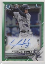 2021 Bowman Chrome Prospect Green Refractor /99 Ezequiel Tovar #CPA-ETO Auto