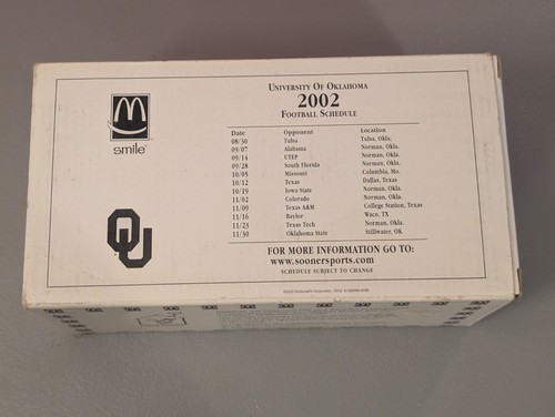 Oklahoma Sooner Goleta Bobbing Head - 2002 De Colección Mcdonalds Bobblehead Fútbol - Imagen 19 de 19