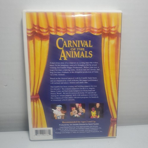 Carnival Of The Animals DVD  Jim Gamble Puppet Productions Kids Musical RARE OOP - Picture 2 of 3