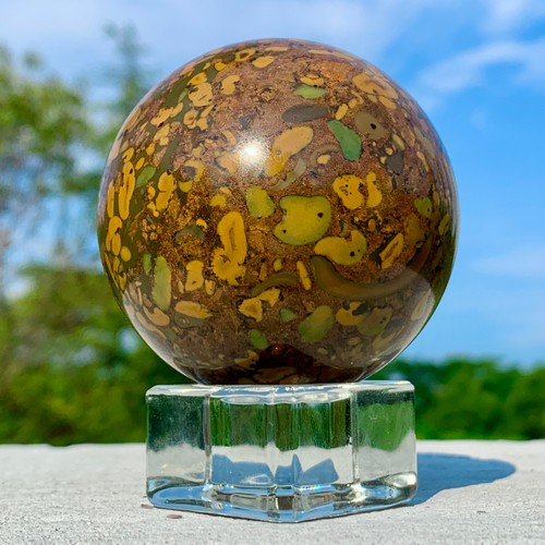 352G Natural Azo stone Sphere Crystal Healing Decor Quartz Reiki Ball - Picture 17 of 24