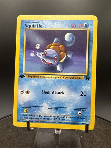 Minty 1999 Pokemon 1st Edition Squirtle 68/82 Team Rocket Non Holo WOTC - Picture 3 of 12