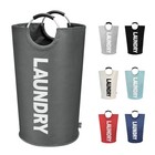 90L Large Laundry Basket, Collapsible Laundry Bag, Freestanding Tall Clothes ...