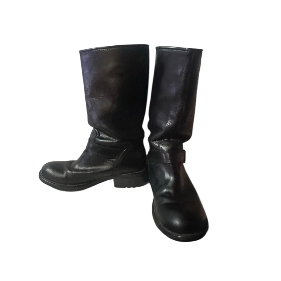 Botas de montar altas de cuero negras Felise Bronx para mujer talla 41 EE. UU. 10,5 hebilla usadas Foto 4 de 4