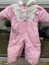vtg pink baby bunting smowsuit 0-9 mos