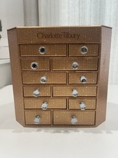 Charlotte Tilbury Gold Sparkle Beauty Box Mini Drawer Storage Unit Advent Empty