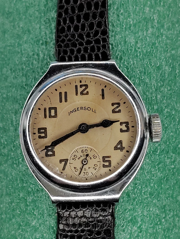 mens Works Ingersoll WWI Trench Military Field Manual Antique Old Vintage Watch - image 2 of 4