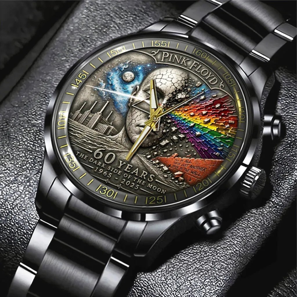 Pink Floyd 60th Anniversary Black Stainless Steel Watch