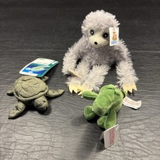 Mixed Lot of Mini Plush - GOFFA Sloth DolliBu Alligator Pago the Green Turtle