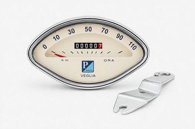 Vespa Bajaj Chetak 110 Km/H Speedometer Odometer White Face Free Bulb