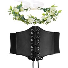 Renaissance Accessories,Lace-up Pirate Cinch Corset Belt for Women,Medieval U...