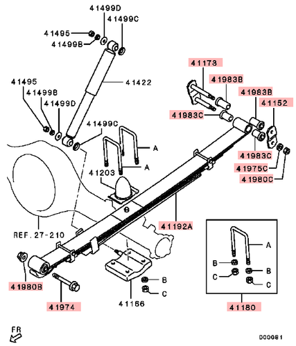 Rear Leaf Spring With Fitting Kit 4+2 Leaf for L200 KB4T Series 4 2.5 DiD - Picture 2 of 6