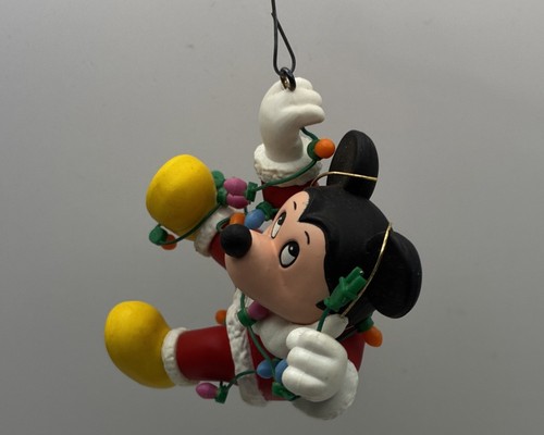 Mickey als Weihnachtsmann mit Lichtern Ornament Disney Weihnachten Urlaub Grolier Vintage - Bild 2 von 10