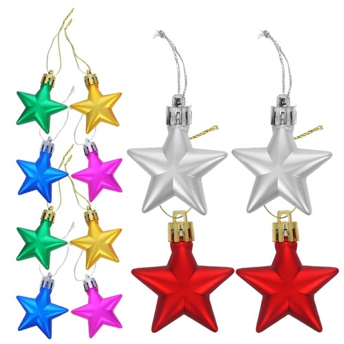  12 Stück Hängestern Ornamente Weihnachten Hängeseile Stern Ornamente für Xmas - Bild 4 von 12