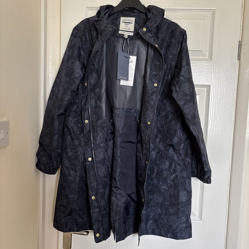 JOULES Navy Floral Waterproof Raincoa UK16 BNWT RRP £54.95 - Picture 8 of 15
