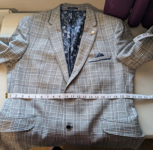 Guide London Italian Check Blazer Mens 44 Slim Vintage Jacket Lined - Picture 19 of 24
