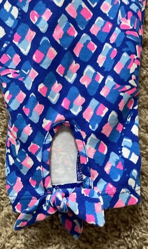 Lilly Pulitzer Mädchen Leggings Gr. XL 12-14 Cropped Maia Blau Rosa Rautenbindung - Bild 4 von 5
