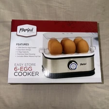 Parini 6 Egg Cooker - Electric Cookware Easy Store Stainless Steel Housing *NEW*