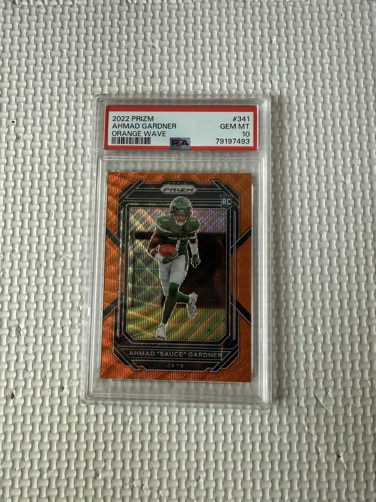 2022 Panini Prizm - Rookies Ahmad Gardner #341 Orange Wave Prizm /60 (RC) PSA 10