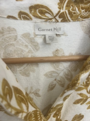 Garnet Hill Organic Cotton Cozy Floral Button-Front Flannel Nightgown - Size M - Picture 3 of 9