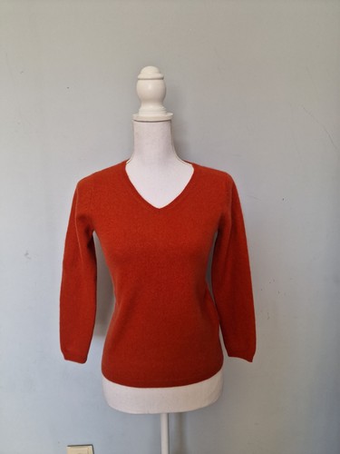 Jersey mujer 100 % cachemir cachemir naranja talla S - Imagen 1 de 7