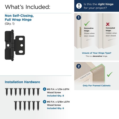 Amerock PK3175TB Functional Hardware Full Inset Wrap Cabinet Door - Bronze - Bild 3 von 7