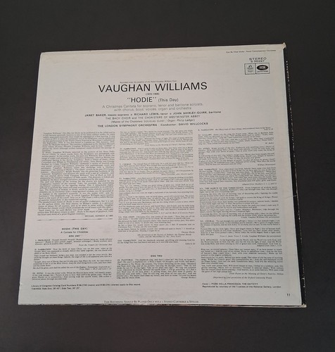 Vaughan Williams Hodie Vinyl Record 36297 World Premiere Recording Angel Stereo - Picture 9 of 11