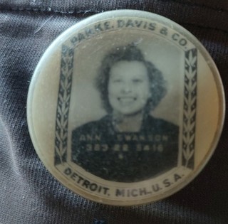 Vintage Parke Davis & Company Employee ID Badge Medical Pharmaceutical Woman
